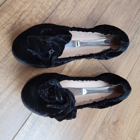 Miu Miu Prada Black Velvet leather lined Ballerina bow Flats 37 USA 6.5 - Picture 7 of 16
